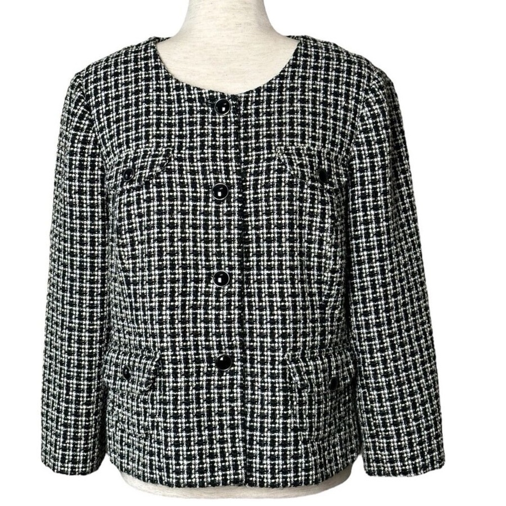 🔥🔥🔥NEW Sandro Tweed Crop Blazer - Picture 3 of 7